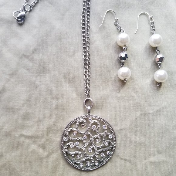 Sterling Silver Psychedelic Pattern Pendant Neckla - Picture 4 of 5